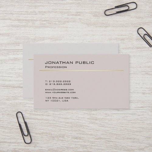 Modern Creative Design Minimalistic Plain Luxury Business Card