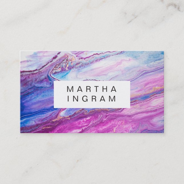 Modern Creative Design Purple Galaxy Abstract Business Card (Front)
