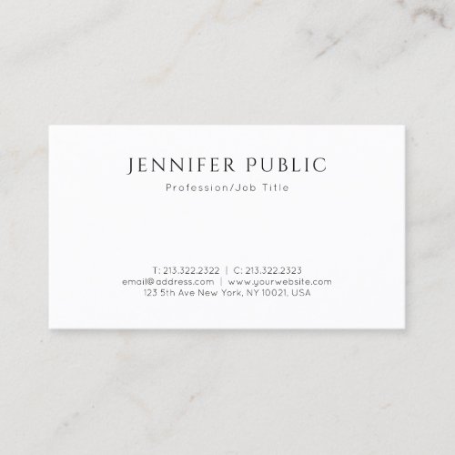 Modern Creative Design Simple Plain Professional Business Card