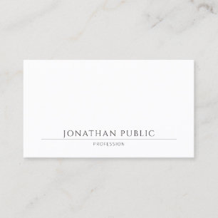 Modern Creative Elegant Simple Template Chic White Business Card