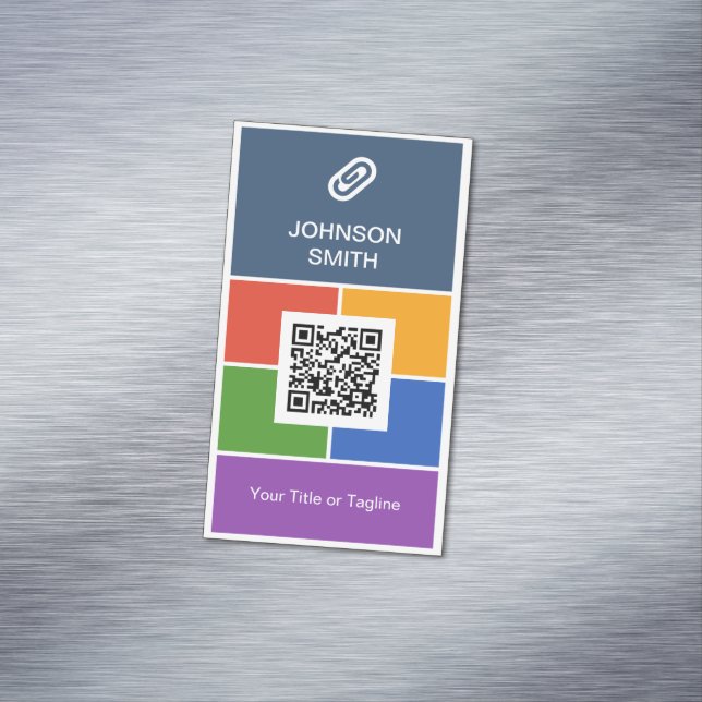 Modern Creative Flat Metro Style with QR Code Magnetic Business Card (In Situ)