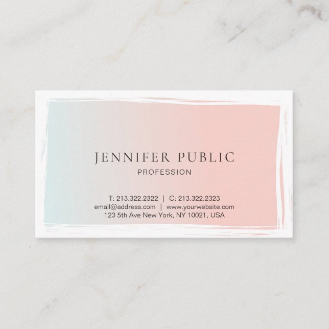 Modern Creative Graphic Design Trendy Plain Business Card (Front)