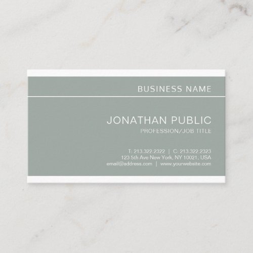 Modern Creative Green Sleek Professional Plain Business Card