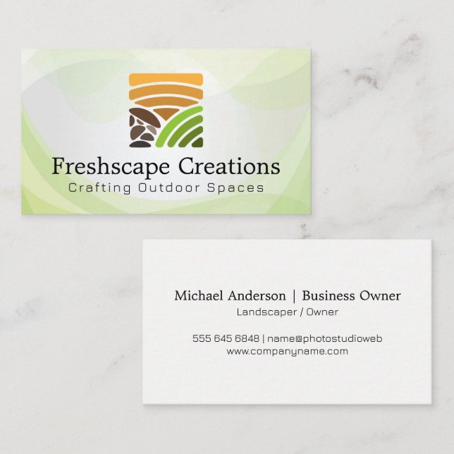 Modern Creative Landscape Logo Business Card (Front/Back)