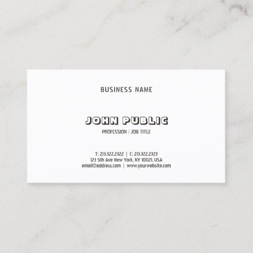 Modern Creative Minimalist Black White Template Business Card