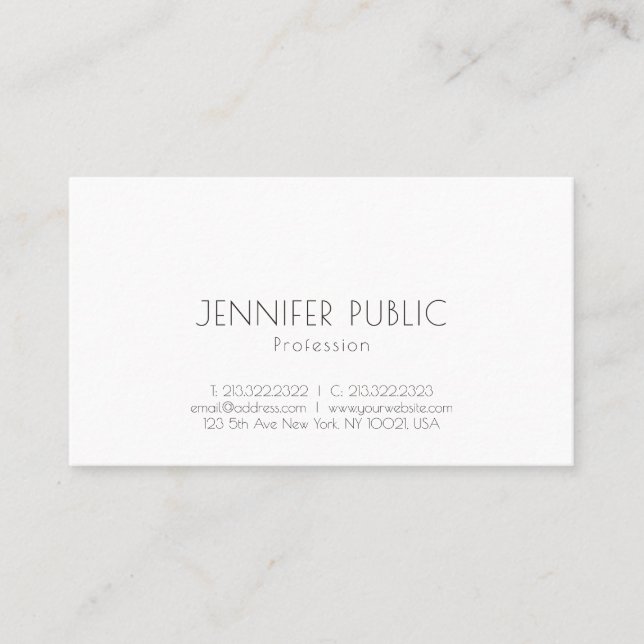 Modern Creative Minimalist Design Professional Business Card (Front)