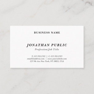 Modern Creative Minimalist Design Sleek Plain Cute Business Card
