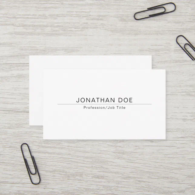 Modern Creative Minimalist Design Trendy Plain Business Card | Zazzle
