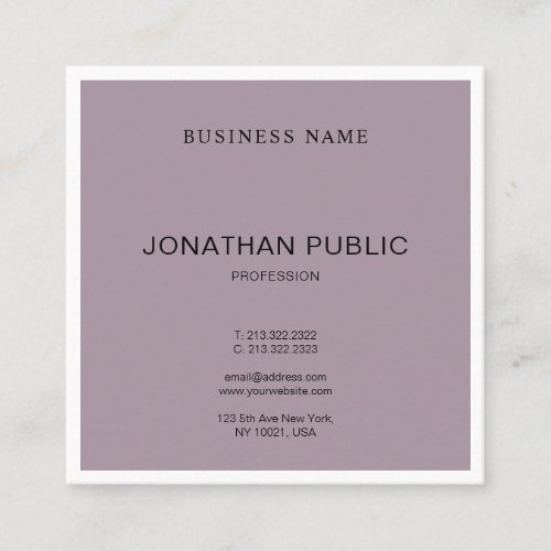 Modern Creative Minimalist Design Trendy Plain Square Business Card