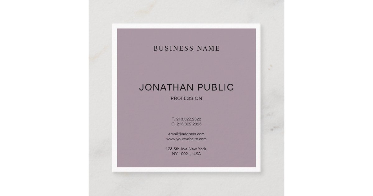 Modern Creative Minimalist Design Trendy Plain Square Business Card ...