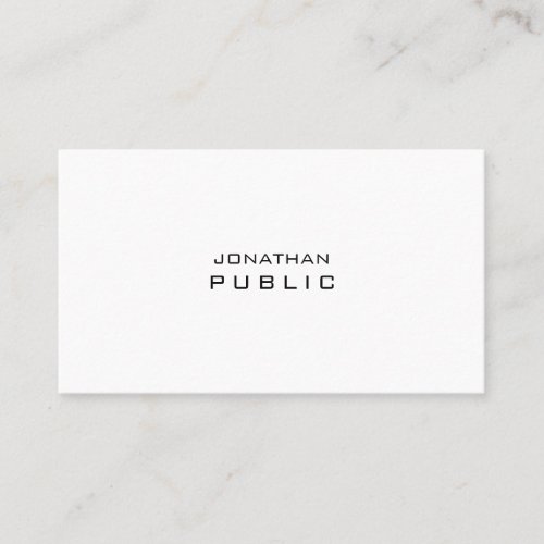 Modern Creative Minimalist Professional Plain Top Business Card