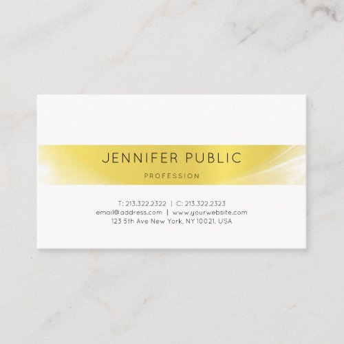 Modern Creative Minimalistic Design Gold Luxury Business Card