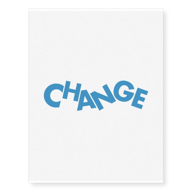 Modern, creative, playful graphic design of Change Temporary Tattoos (Front)