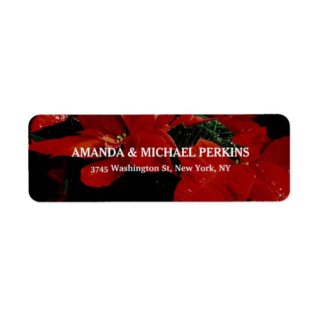 Modern Creative Poinsettia Flower Family Label (Front)