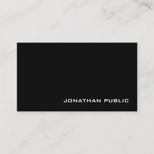 Modern Creative Professional Black White Plain Business Card