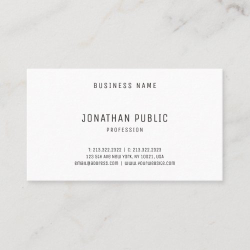 Modern Creative Professional Design Elegant Plain Business Card