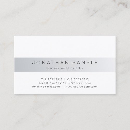 Modern Creative Professional Simple Silver Plain Business Card