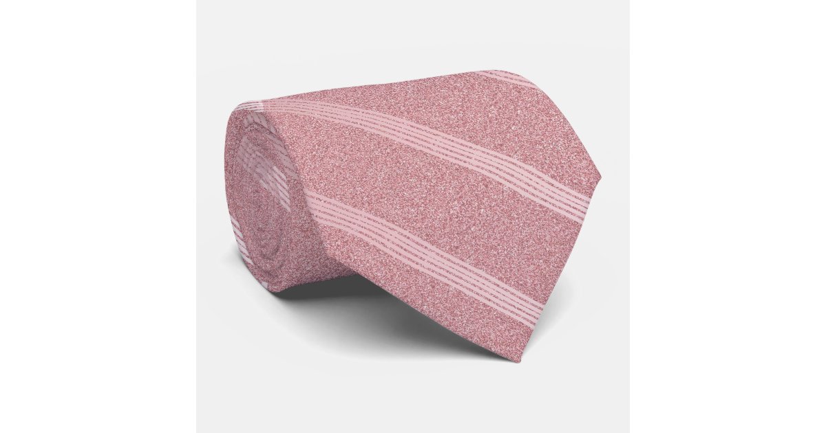 Modern Creative Rose Gold Glitter Striped Elegant Neck Tie | Zazzle