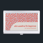 Modern Creative Scandinavian Red Floral Custom Business Card Case<br><div class="desc">Modern Creative Scandinavian Red Floral Professional Custom Business Card Case</div>