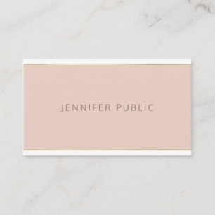 Modern Creative Sleek Pink Gold Frame Trendy Plain Business Card