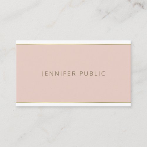 Modern Creative Sleek Pink Gold Frame Trendy Plain Business Card