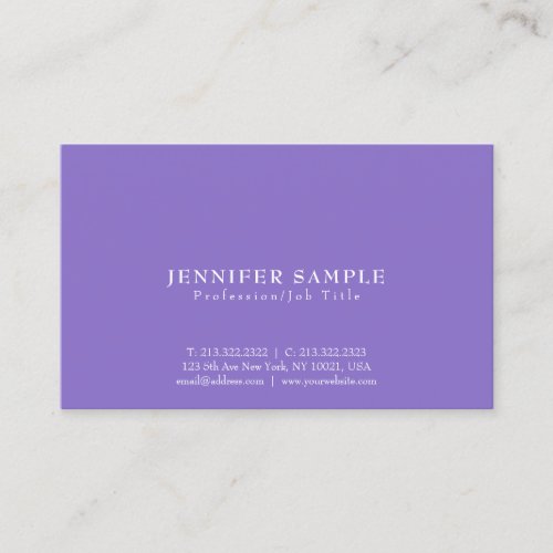 Modern Creative Stylish Violet Professional Design Business Card