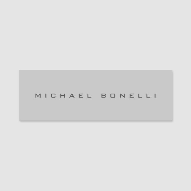 Modern Creative Trendy Grey Add Name Tag (Front)
