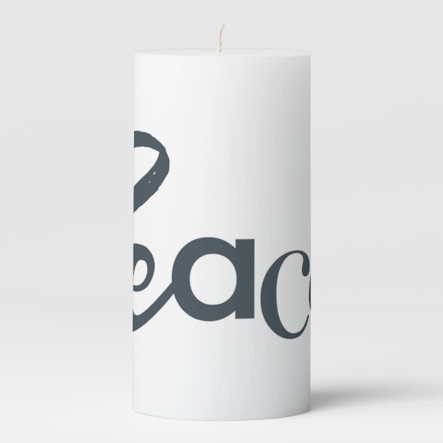 Modern, creative, urban, simple design of Peace Pillar Candle (Front)