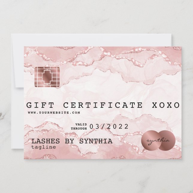 Modern Credit Card Gift Certificate Add Your Logo (Front)