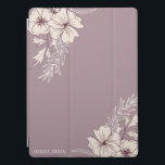 Modern Creme Floral iPad Smart Cover<br><div class="desc">Our modern collection features light plum and creme background with stencil botanicals. Modern layout and serif font brings the elegance in this suite. Send invitations that are impossible to resist or decorate your home and office with modern floral items. A lot of things to mix and match in this collection....</div>