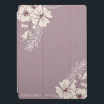 Modern Creme Floral iPad Smart Cover<br><div class="desc">Our modern collection features light plum and creme background with stencil botanicals. Modern layout and serif font brings the elegance in this suite. Send invitations that are impossible to resist or decorate your home and office with modern floral items. A lot of things to mix and match in this collection....</div>