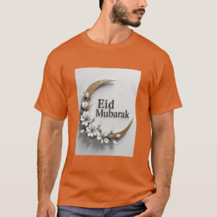 Modern Crescent Eid Al Fitr Mubarak Tshirt For Men