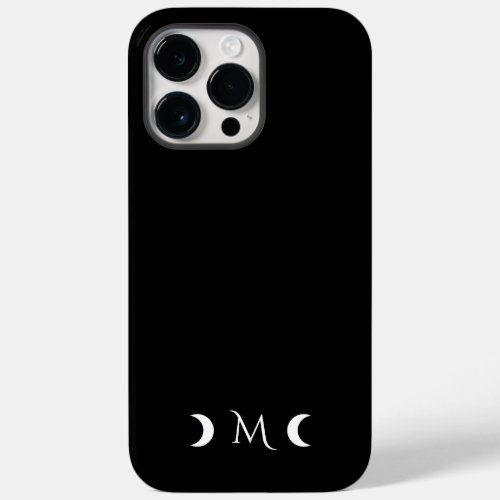 Modern Crescent Moons Black and White Monogram Case_Mate iPhone 14 Pro Max Case