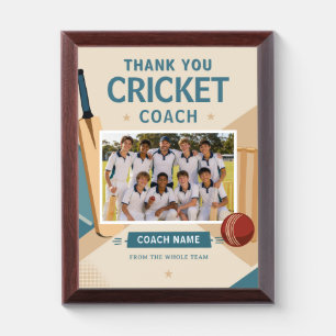 Modern Cricket Team Photo Coach Award Plaque