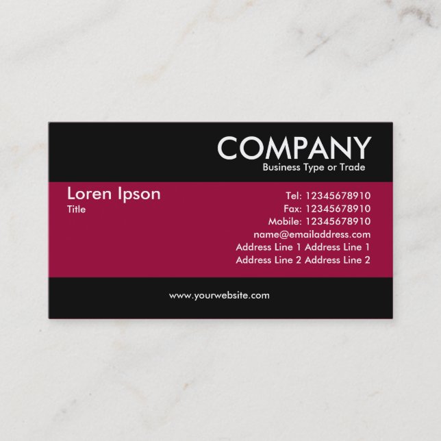 Modern - Crimson Maroon Business Card (Front)