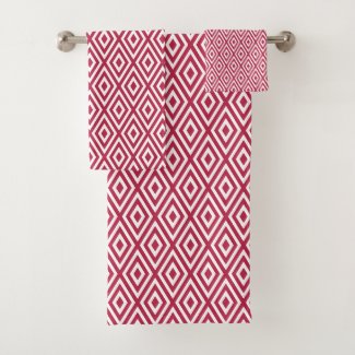 Modern Crimson White Geometric