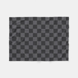 Modern Croatian Black Gray Checker Pattern Fleece Blanket