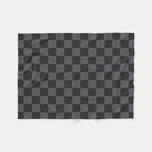 Modern Croatian Black Gray Checker Pattern Fleece Blanket (Front (Horizontal))