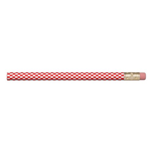 Modern Croatian Red White Checker Pattern Pencil