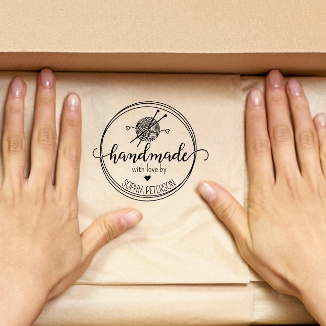 Modern Crochet Handmade with love Rubber Stamp (Creator Uploaded)