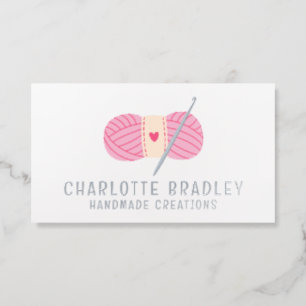 Modern Crochet Handmade Yarn Hook Raised Spot UV Business Card