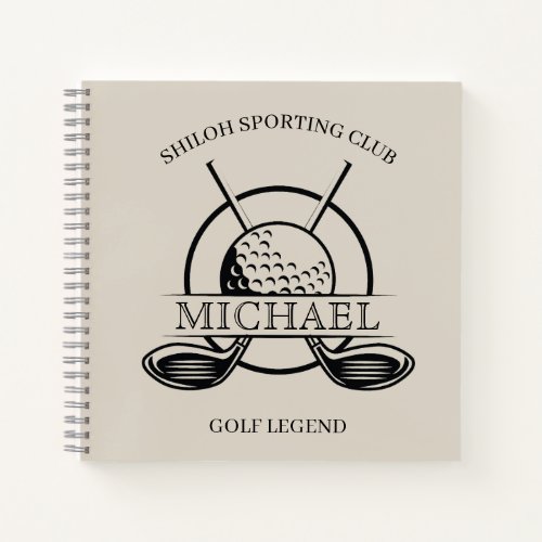 Modern Cross Club Name Golf Notebook
