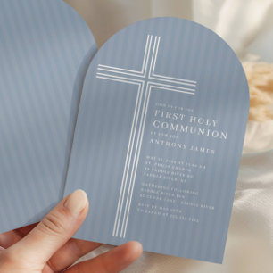 Modern Cross Holy Communion Invitation