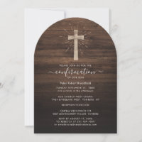 Modern Cross Rustic Religious Confirmation