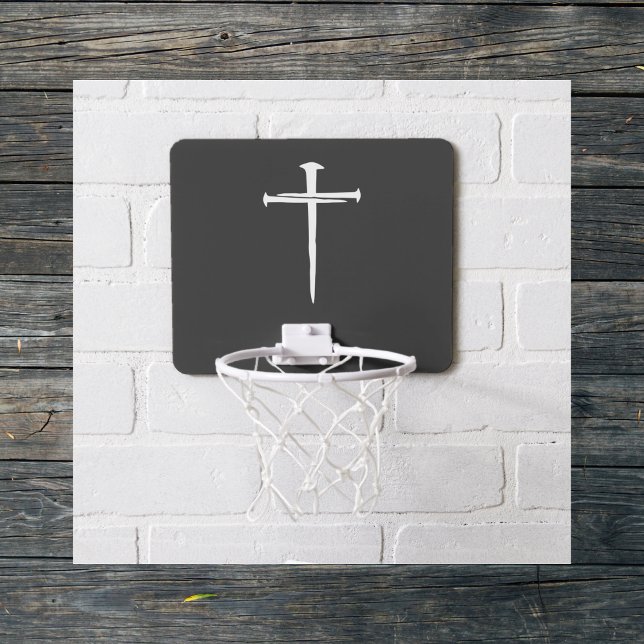 Modern Cross, Three Nails White Cross Mini Basketball Hoop (Modern Cross, Three Nails White Cross Mini Basketball Hoop)