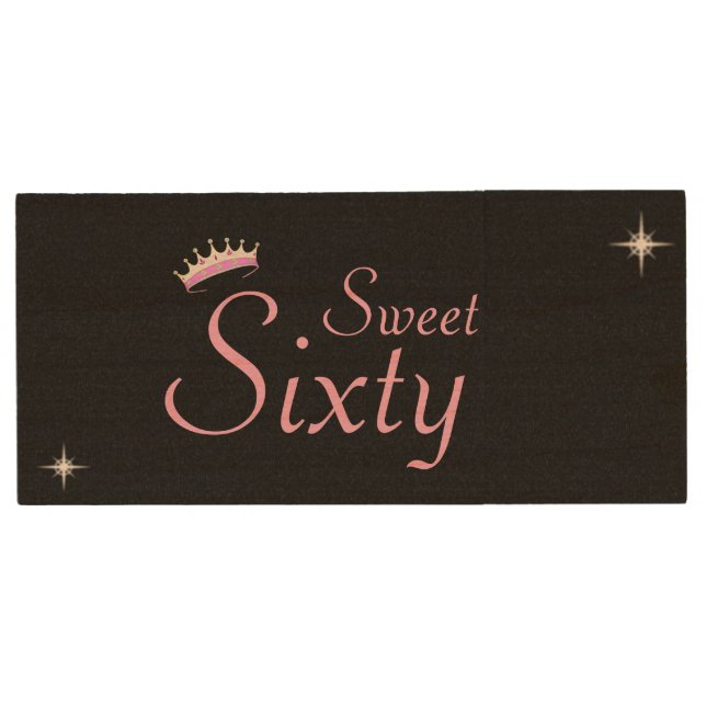 Modern Crown Sweet Sixty on Black Wood Flash Drive (Front)