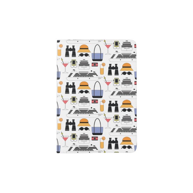 Modern Cruise Ship Travel Pattern Passport Holder (Front)