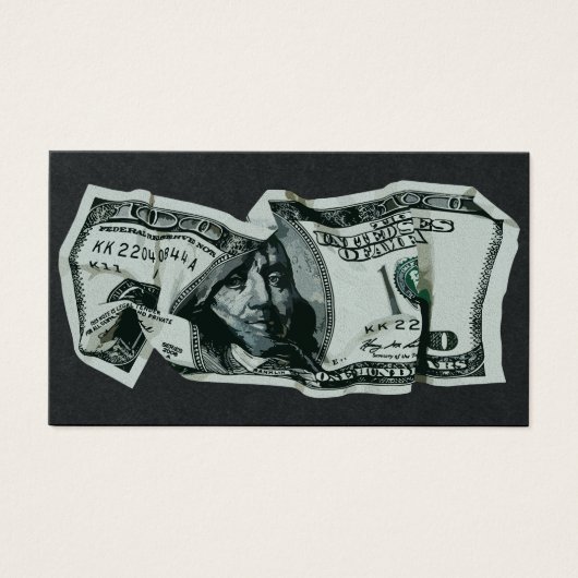 Modern Crumpled $100 Bill Design (Front)