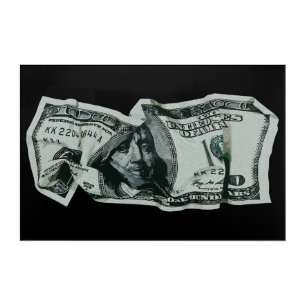 Modern Crumpled $100 Bill Design Acrylic Print