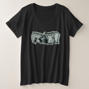 Modern Crumpled $100 Bill Design Plus Size T-Shirt